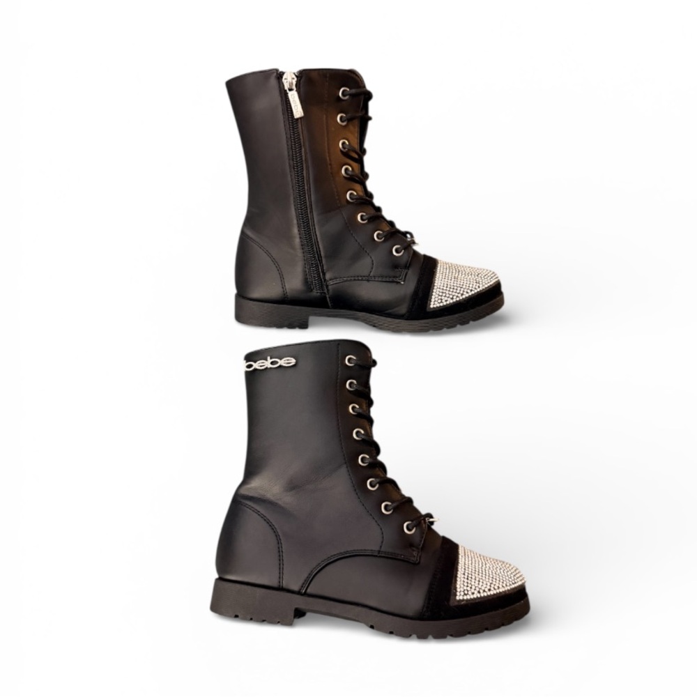 Bebe Kids Black Boots with Silver Details